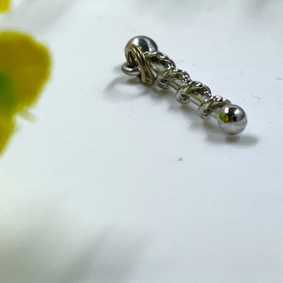 925 Sterling Signed Vintage Staff Pendant, Military - Picture 3 of 5